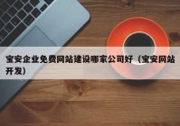 宝安企业免费网站建设哪家公司好（宝安网站开发）