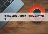 贵阳app开发公司排名（贵阳app软件开发）