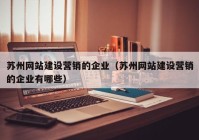 苏州网站建设营销的企业（苏州网站建设营销的企业有哪些）